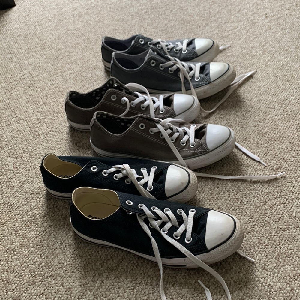 3 pairs of converse, Size 10